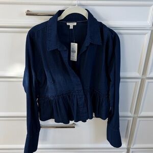 Pilcro Navy Blue Blouse